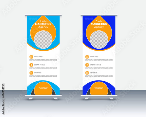 Creative Modern and colorful Roll-up banner design template