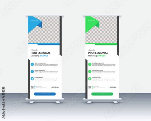 Creative Modern and colorful Roll-up banner design template
