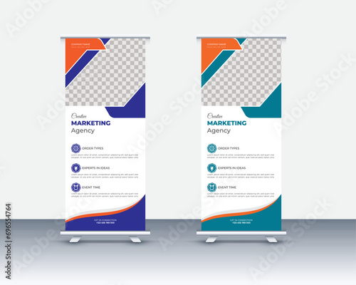 Creative Modern and colorful Roll-up banner design template