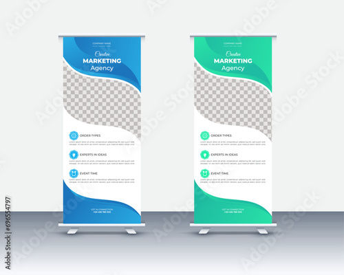 Creative Modern and colorful Roll-up banner design template