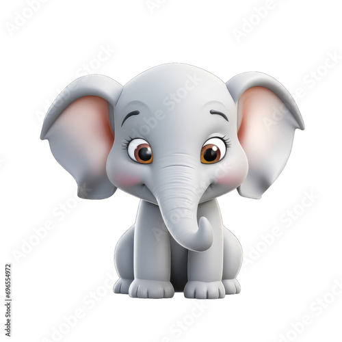 Happy elephant memoji isolated on transparent and white background. PNG transparent  emoji