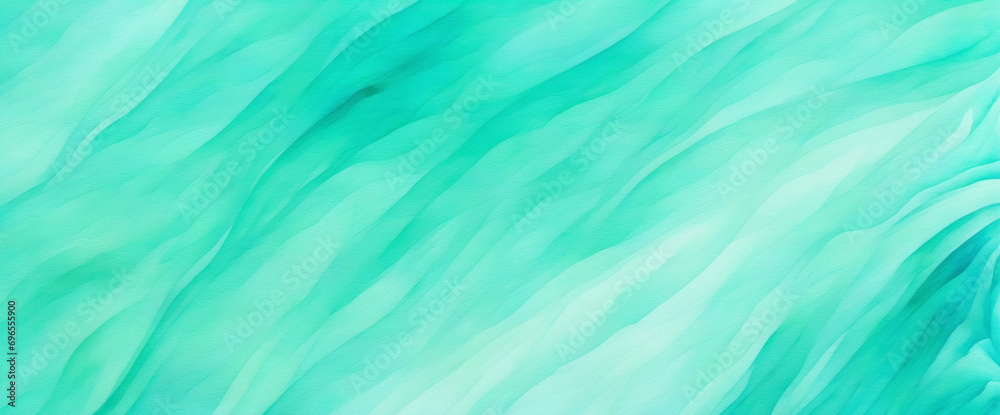 Obraz premium Soft Aqua Watercolor. Abstract Art. Serene Blue-Green Background, Ideal for Design, Wide Format.