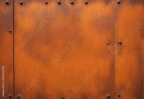 Vintage Rusty Metal Surface with Textured Orange and Brown Grunge Patina
