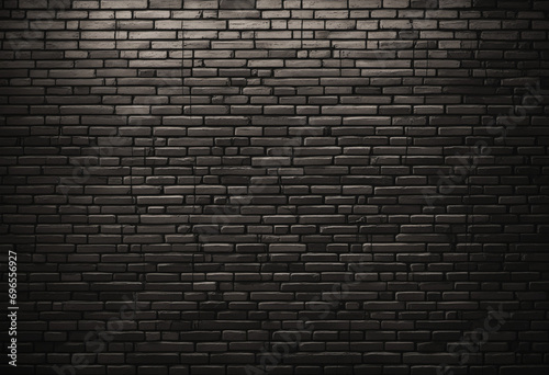 Monochrome Old Brick Wall with Crack Texture Background