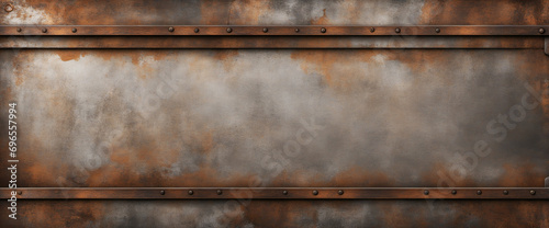 Rusty Metal Border Background with Copy Space