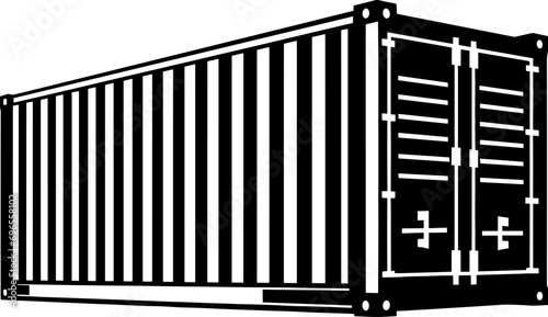 Shipping container Silhouette, shipment and storage Metal steel boxe Container. AI generated illustration.