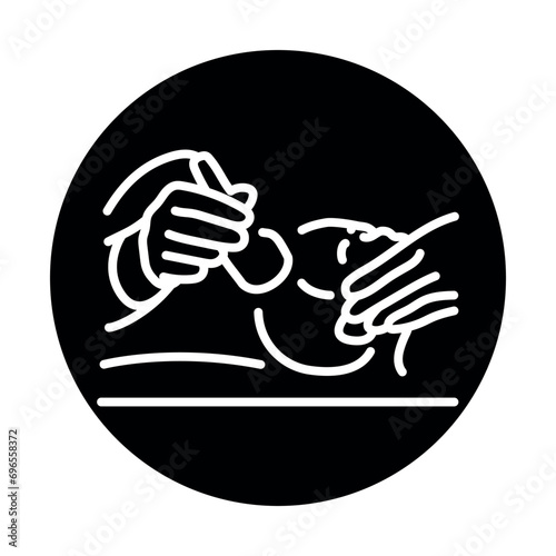 Neonatology ultrasound color line illustration