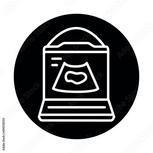 Wireless ultrasound device color line illustration