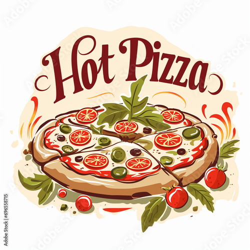 Logo of hot pizza illustration image 