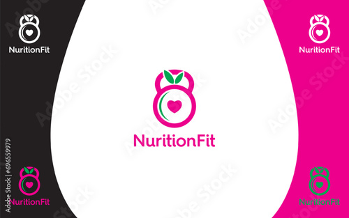 Nutrition Fit and gym modern logo vector