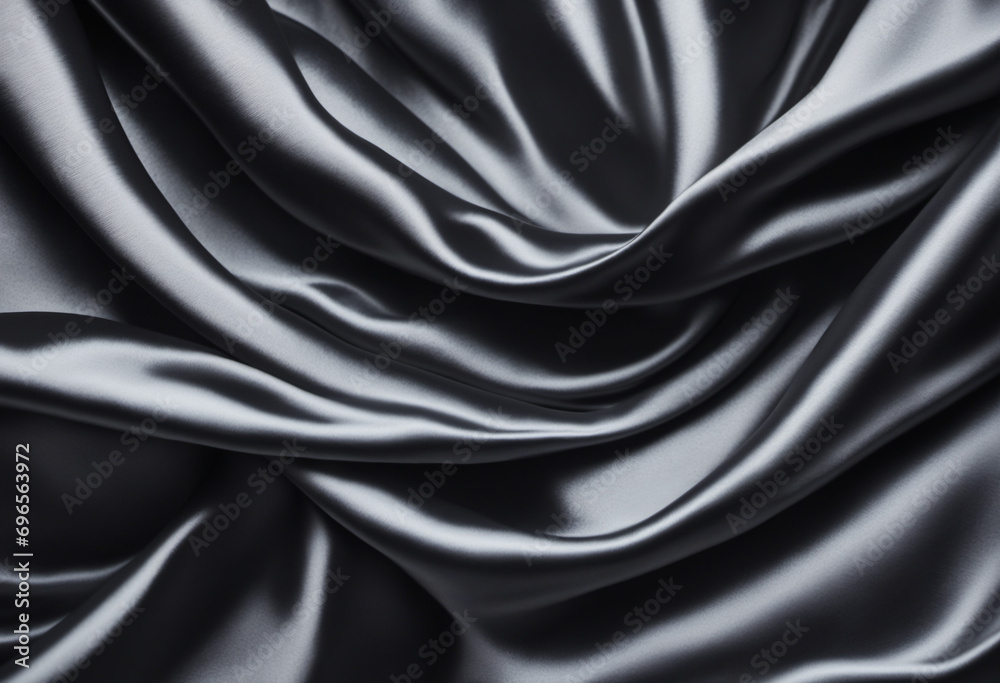 Fototapeta premium Sleek Black Satin Fabric Texture Background