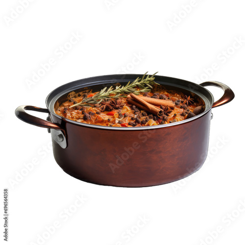 Cooking Pot on Stove - Homemade and Flavorful. Isolated on a Transparent Background. Cutout PNG.