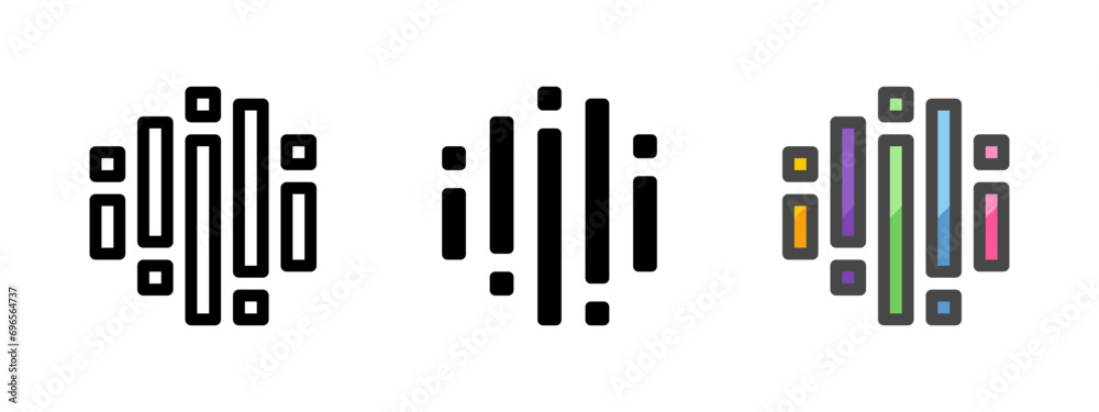 Multipurpose pixel icon in outline, glyph, filled outline style Multipurpose pixel icon in outline, glyph, filled outline style