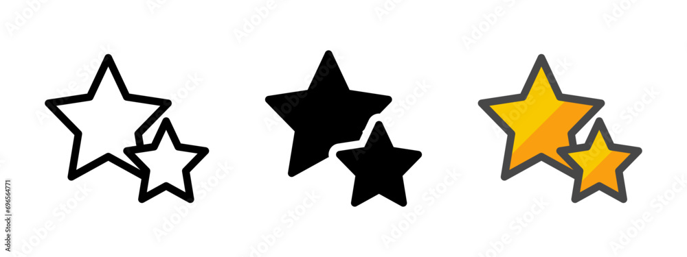 Obraz premium Multipurpose stars icon in outline, glyph, filled outline style