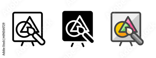 Multipurpose painting icon in outline, glyph, filled outline style