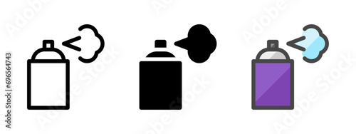 Multipurpose spray paint icon in outline, glyph, filled outline style