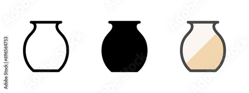 Multipurpose vase icon in outline, glyph, filled outline style