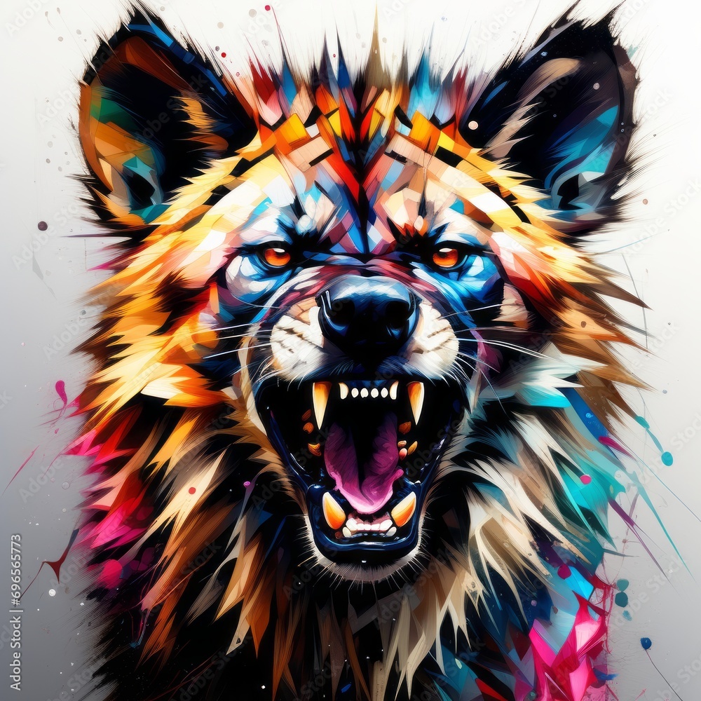 hyena bright abstract illustration in Street Art style created with ...