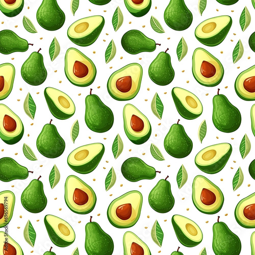 Avocado seamless Pattern, Background, Texture