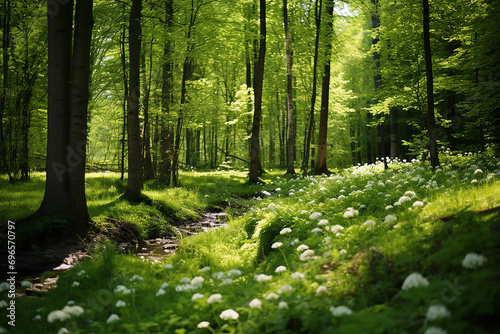 World nature, Forest world day, Earth day concept with forest treee nature and flower