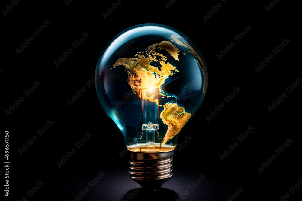 light bulb planet Earth inside concept background light bulb planet Earth inside concept background