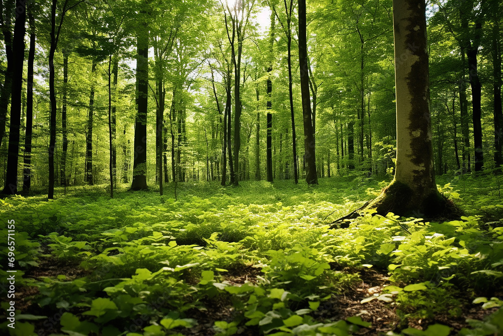 Fototapeta premium World nature, Forest world day, Earth day concept with forest treee nature and flower