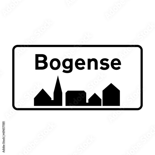 Bogense city road sign in Denmark	 photo