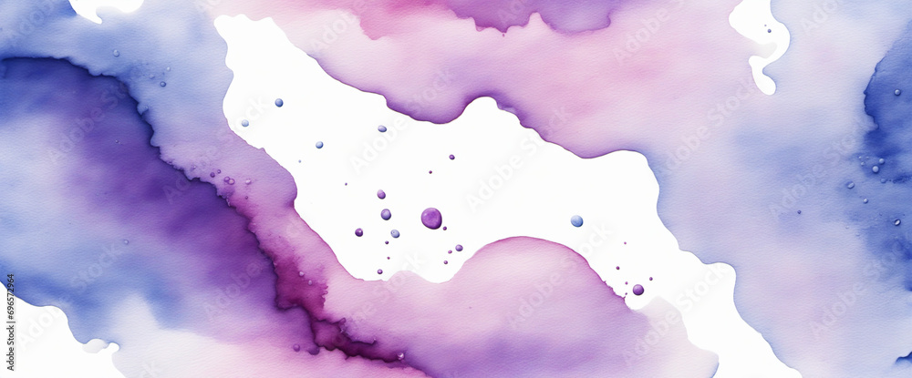 Watercolor Splash on White Canvas - Blue and Purple Streak. Watercolor Splash on White Canvas - Blue and Purple Streak.