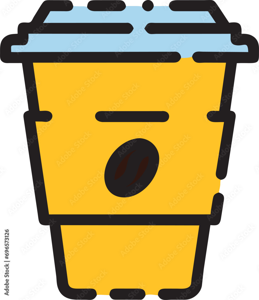 coffee cup, icon broken line