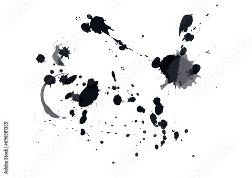 Black paint backgrounds  splatters and artistic design elements. Dirty watercolor texture  grunge background  splash or creative shape for social media. Abstract drawing. 