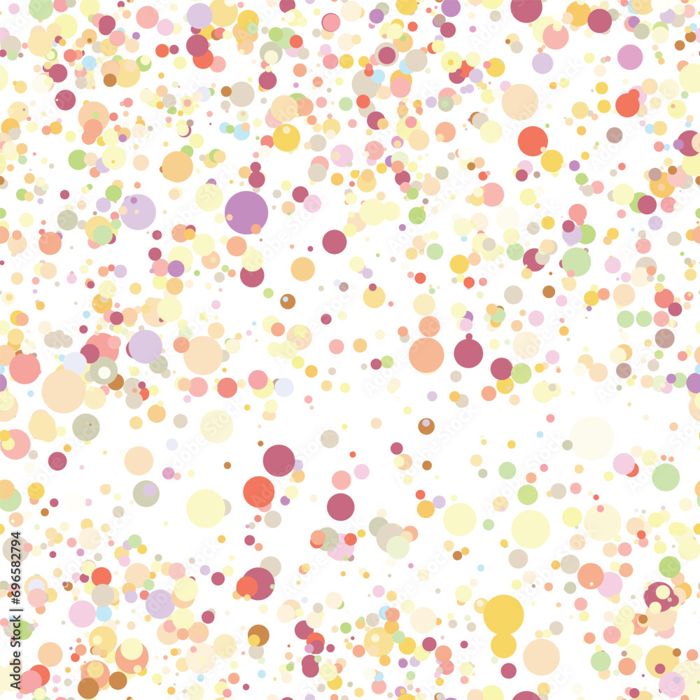 Multicolor background, colorful vector texture with circles. Splash effect banner. Dotted abstract illustration with blurred drops of rain. Seamless pattern for fabric, textile