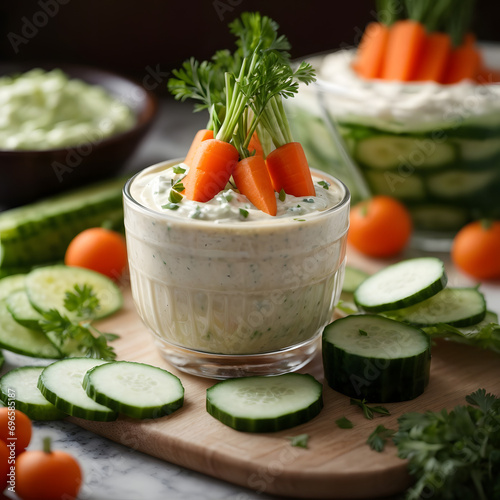 Carrot & Cucumber Crudit with Zesty Ranch Dip