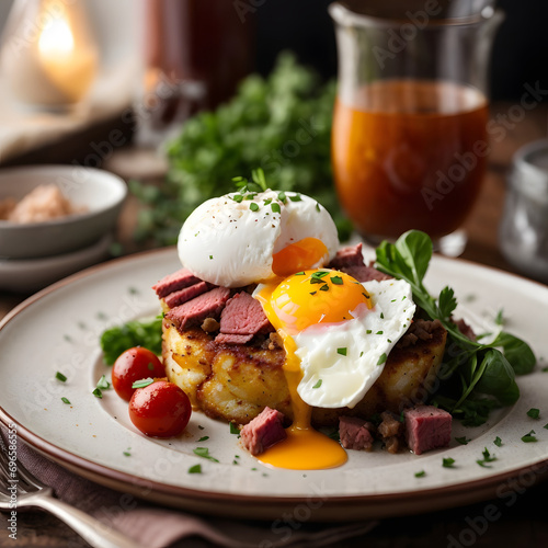 Corned Beef Hash with Poached Eggs - A Hearty Breakfast Classic