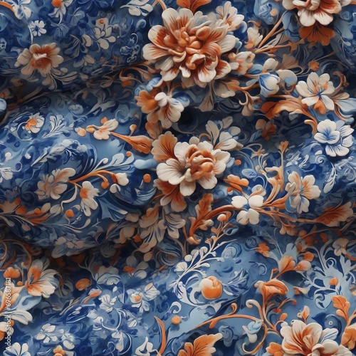 Traditional motifs in a seamless pattern: handmade art