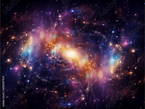 Gold Star Punch Galaxy background