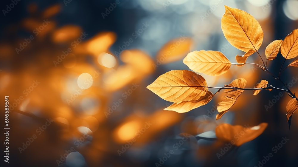 Beautiful autumn leaves on a tree branch in the forest. Selective focus. Beautiful autumn leaves on a tree branch in the forest. Selective focus.