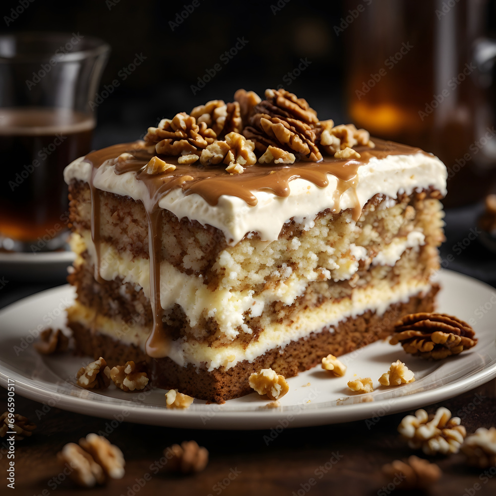 Irish Coffee Cake with Walnut Whiskey Glaze - A Nutty Delight Infused with Rich Whiskey Flavor
