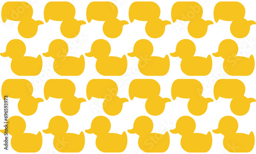 Continuous seamless pattern rubber duck outline. Vector illustration
