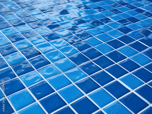blue tiles of a pool floor 