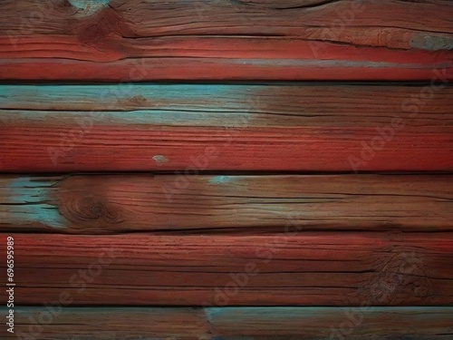 red and turquoise and dark and dirty wood wall wooden plank board texture background