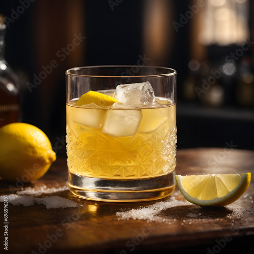 Whiskey Sour with Lemon and Sugar - A Citrusy Elixir of Bold Flavors