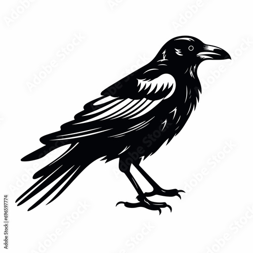 Crow in cartoon, doodle style. Isolated 2d vector illustration in logo, icon, sketch style, Eps 10. AI Generative