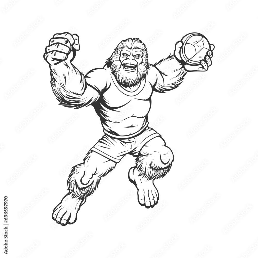 Bigfoot Illustration Clip Art Design Shape. Sport Silhouette Icon Vector. Bigfoot Illustration Clip Art Design Shape. Sport Silhouette Icon Vector.
