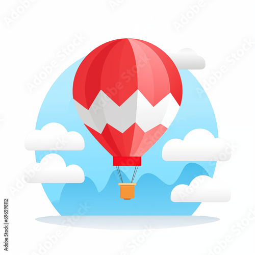 Hot Air Balloon in Sky Illustration