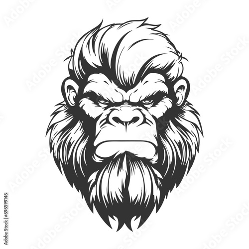Bigfoot Illustration Clip Art Design Shape. Sasquatch Silhouette Icon Vector.