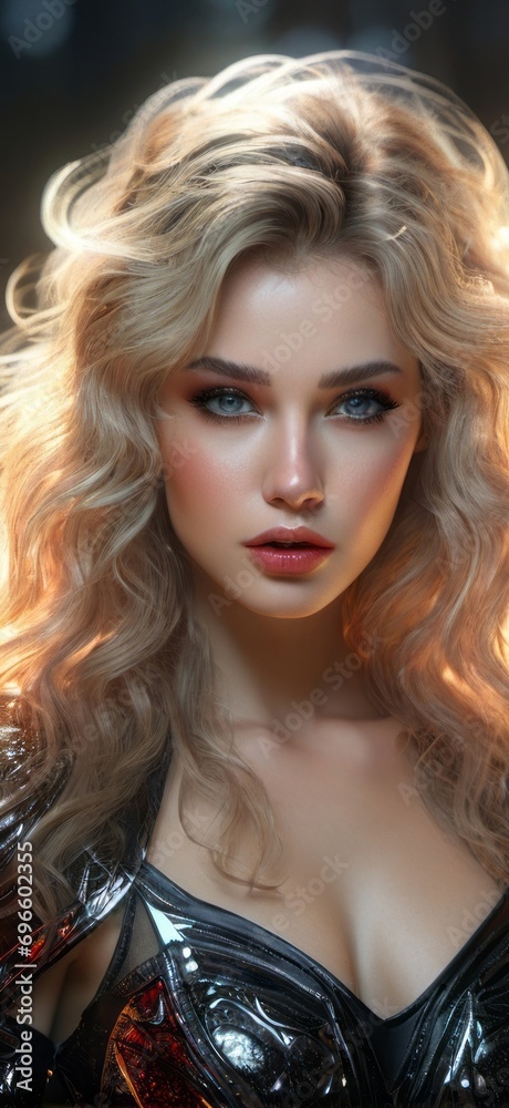 portrait of a woman in bright lights