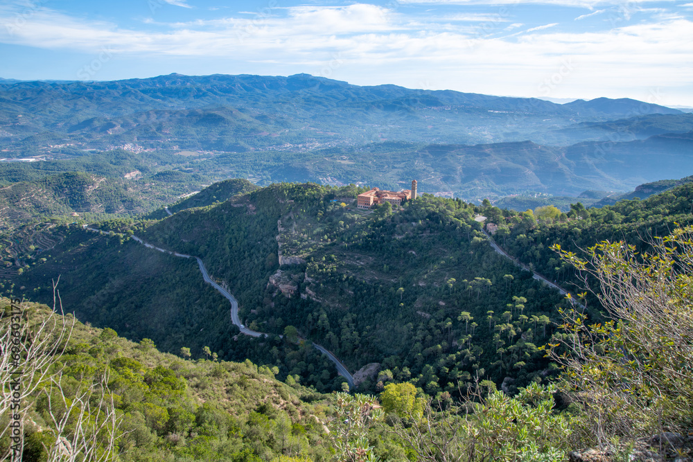 View of the Sant Benet de Montserrat Monastery and Surroundings