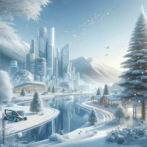 Futuristic Winter Landscape photo