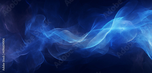 A visually immersive dark blue abstract background enriched by the luminous allure of radiant glow particles, evoking an ethereal and enchanting visual ambiance.