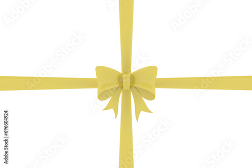 Yellow ribbon on transparent background PNG